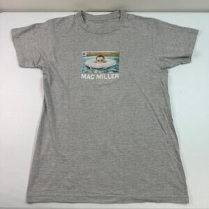 Mac Miller Swimming Pools Shirt Mens Medium Gray Hip Hop Rap Music Tee